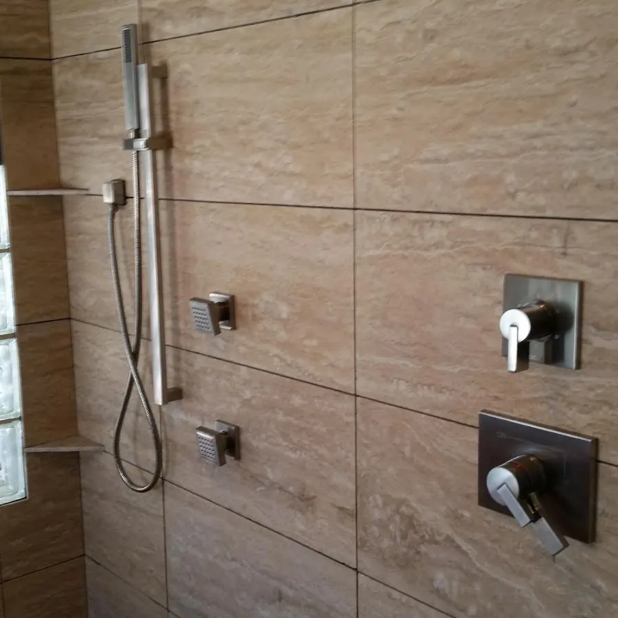 Shower fixture installation for Gas Line Repair in White
